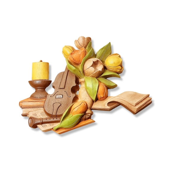 VTG Dart Industries 1975 1976 wine guitar Violin Tulips Books Floral Mus… - Picture 9 of 15